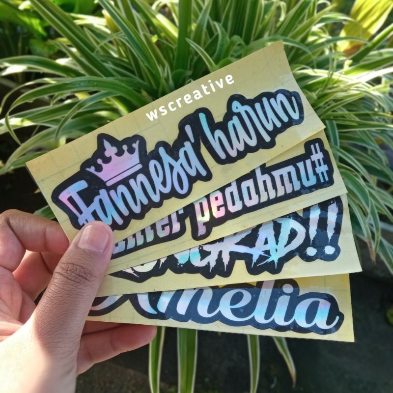 

STIKER NAMA HOLOGRAM CUSTOM NAMA | PAKAI MAHKOTA