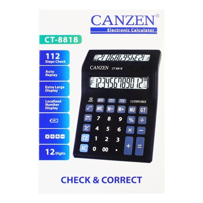 

Canzen CT-8818 Kalkulator 2 Layar Calculator Kalkulator Destop 12 Digit