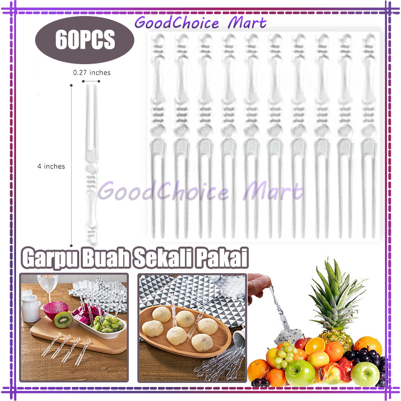 Garpu Kue Plastik / Garpu Kue Bening / Garpu Kue Tart / Garpu buah
