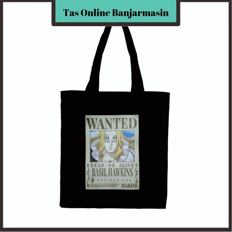 Tas Online Banjarmasin ONE PIECE WANTED - Tote Bag Pria Kuliah Resleting
