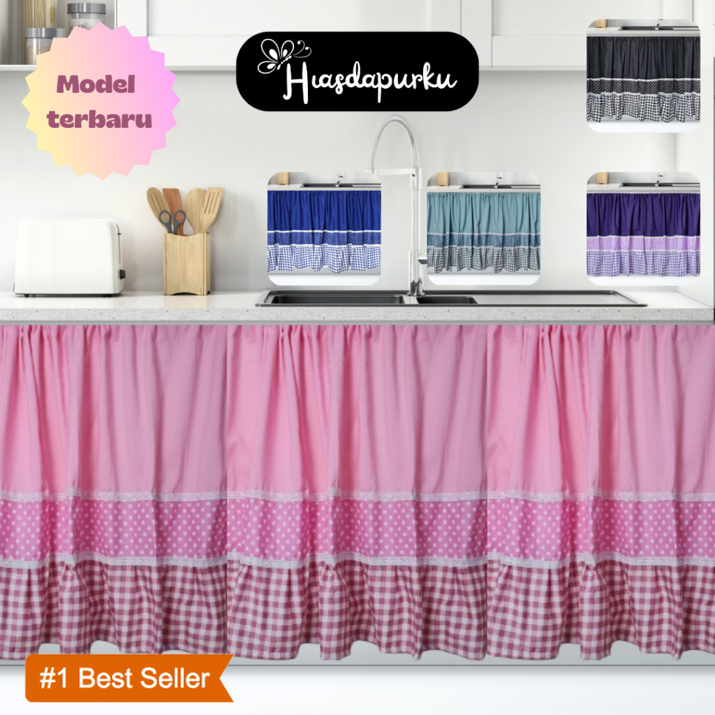 Gorden Kolong Dapur / Tirai Kolong Dapur Retro Series