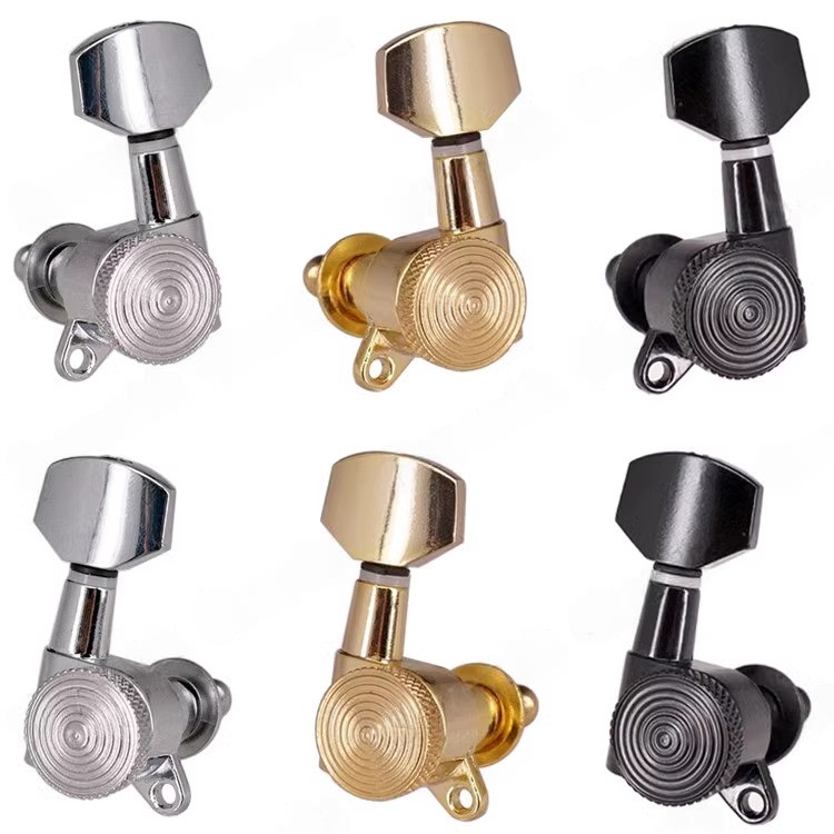 Gitar Listrik dengan Knob Putar Kunci Senar, Knob Senar Gitar Listrik Kayu Kunci Senar Belakang pada