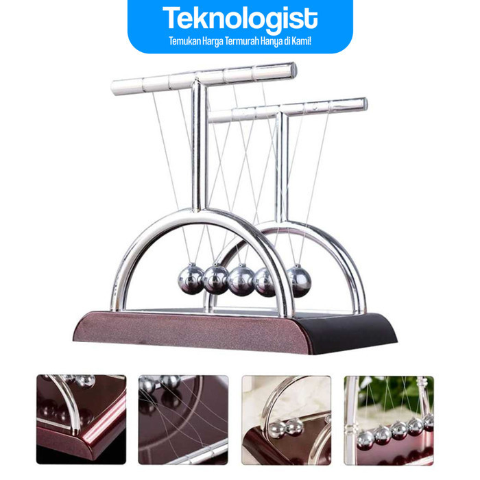 Pajangan Dekorasi Meja Pendulum Stainless Steel Newton Model T