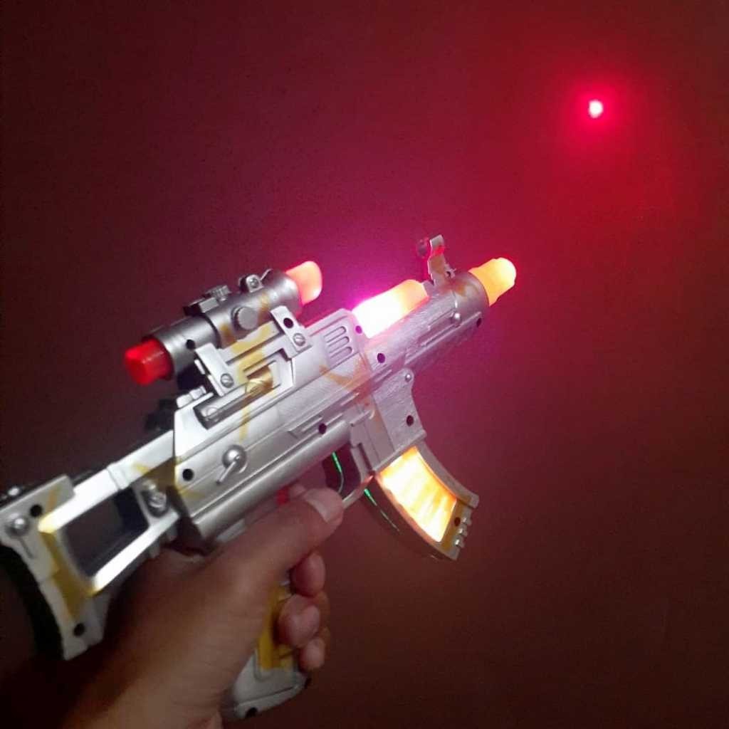 TERMURAH Battle laser Mainan Tembakan laser Bunyi Nyala Getar Pistol Batre - Mainan Anak Laki Laki m