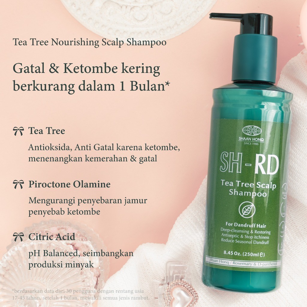 SHRD | Tea Tree | shampoo anti ketombe | Perawatan Rambut | Gatal | Ketombe | Ketombe kering | Kerin