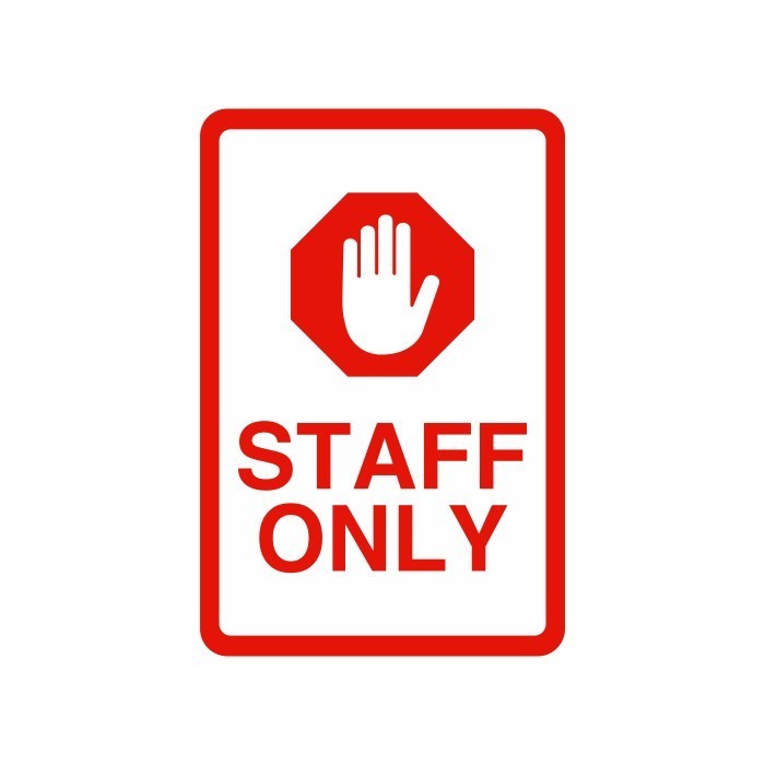 

RAMBU PLANG STAFF ONLY 20CM X 30CM PLAT ALUMUNIUM