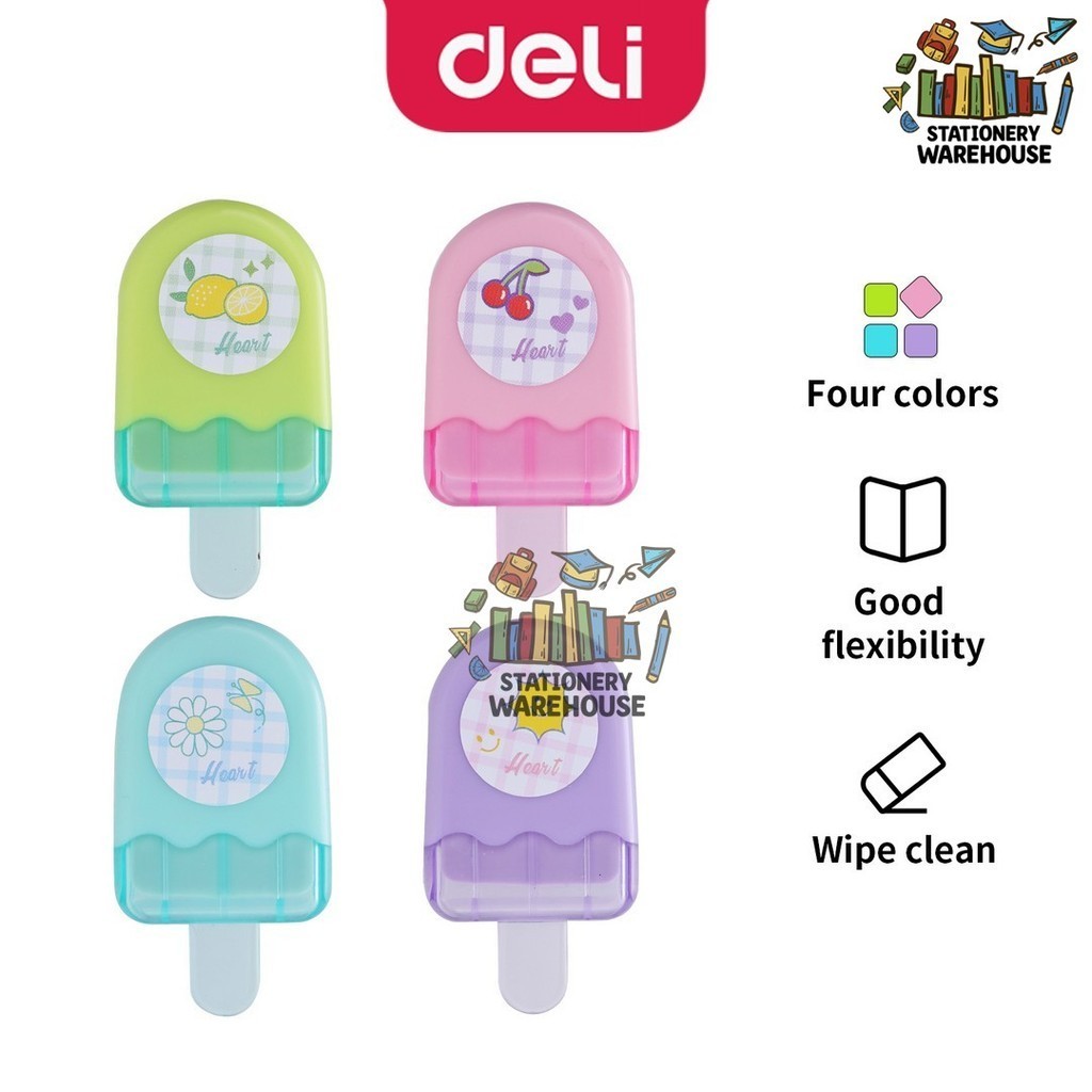 

Deli Penghapus Es Krim 4 Warna Mudah Dibersihkan 71122