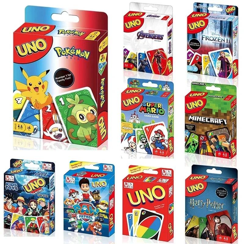 UNO FLIP Pokemon Board Game Anime Cartoon ONE PIECE Figure Pattern Family Funny Entertainment uno Ca