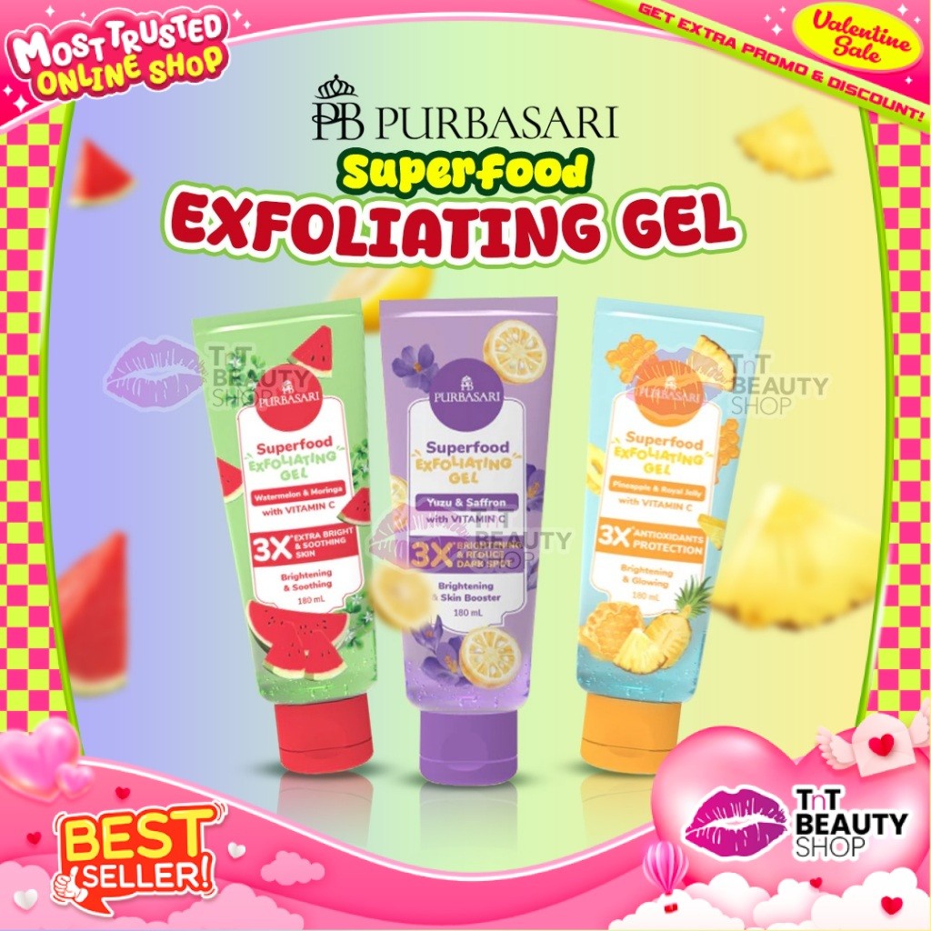 Purbasari Superfood Exfoliating Gel Peeling Badan Lulur Pencerah | TnT Beauty Shop