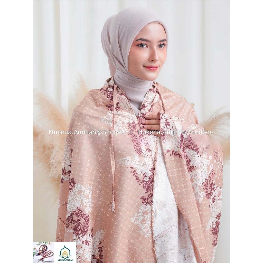 MUKENA DEWASA AZURA HASYA 2IN1 RESLETING TRAVEL KATUN MOTIF