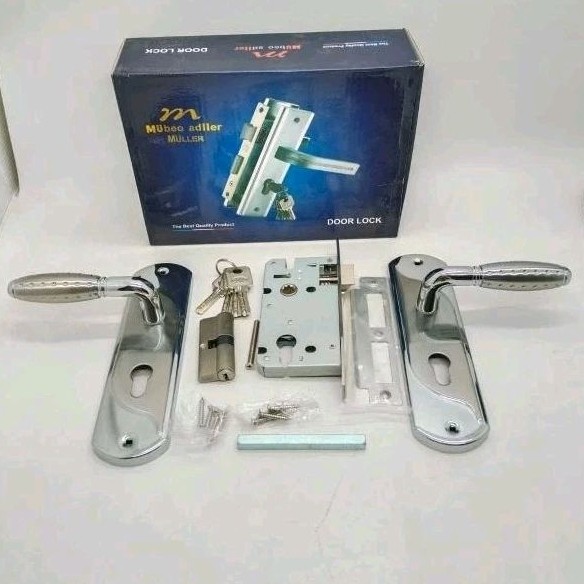 Kunci Pintu Muller Tanggung Stainless Steel Handle Pegangan Gagang Pintu Rumah Set