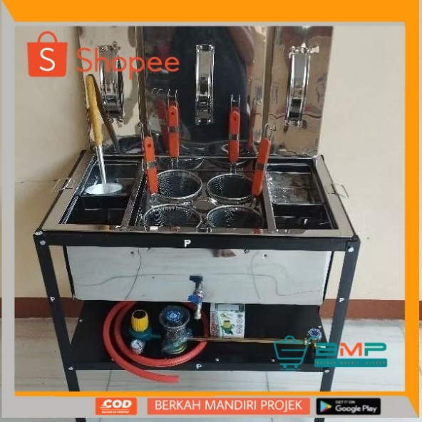 Dandang Mie Ayam 4 lubang Panci Mie Stainless 4 lubang