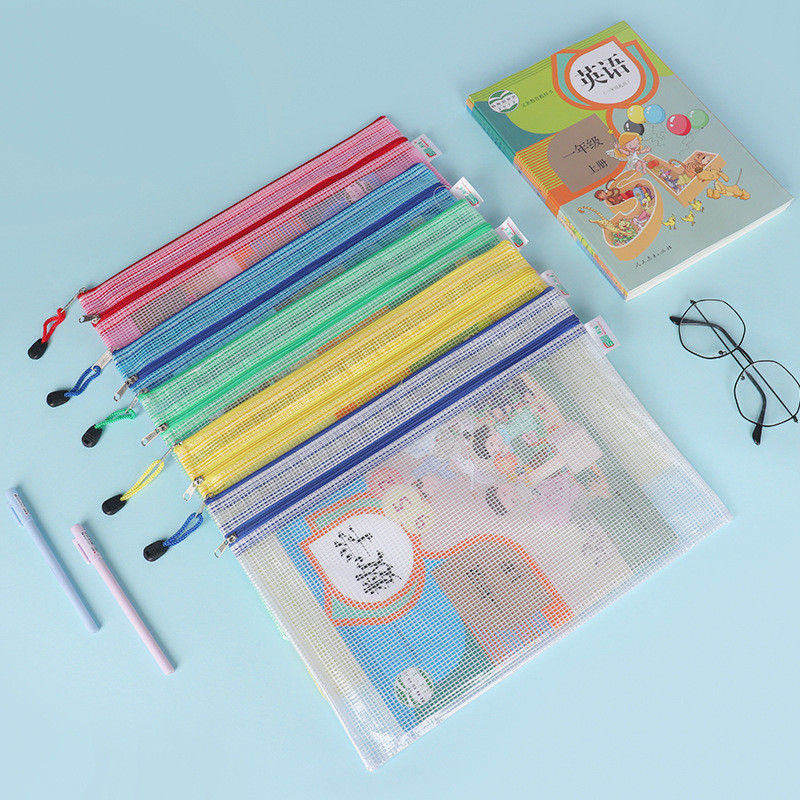 

10Pcs Document Organizer A4/A5/B5 File Folder PVC Zipper Bag 2 Layer Transparent File Bag Student Stationery File Organizer