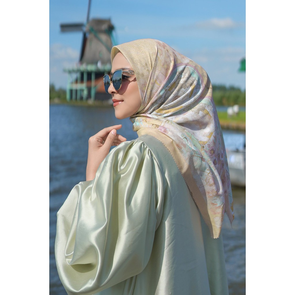 Buttonscarves - The Journey Satin Square - Jeddah