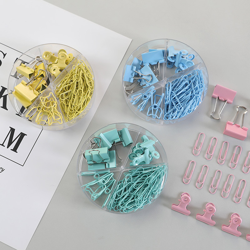

Color Binder Clip Stationery Office Supplies Paper Clips Clamps Set for School Stationery Purple Blue Green