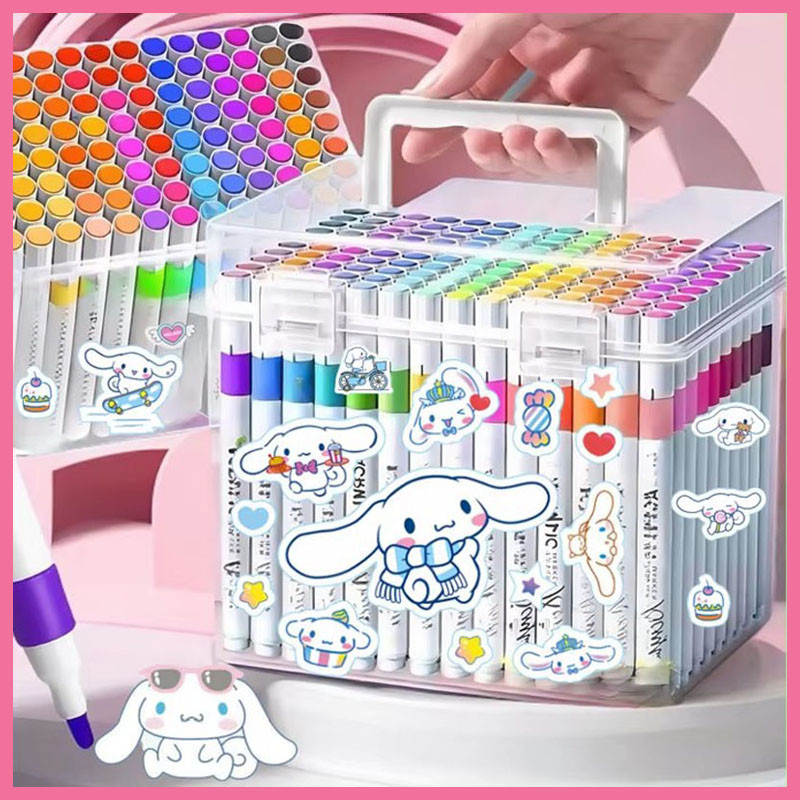 

Sanrio Cinnamoroll Cartoon Acrylic Marker Paintbrush For Kindergarten Students Paper-Tight Stackable Children'S Color Pen Set