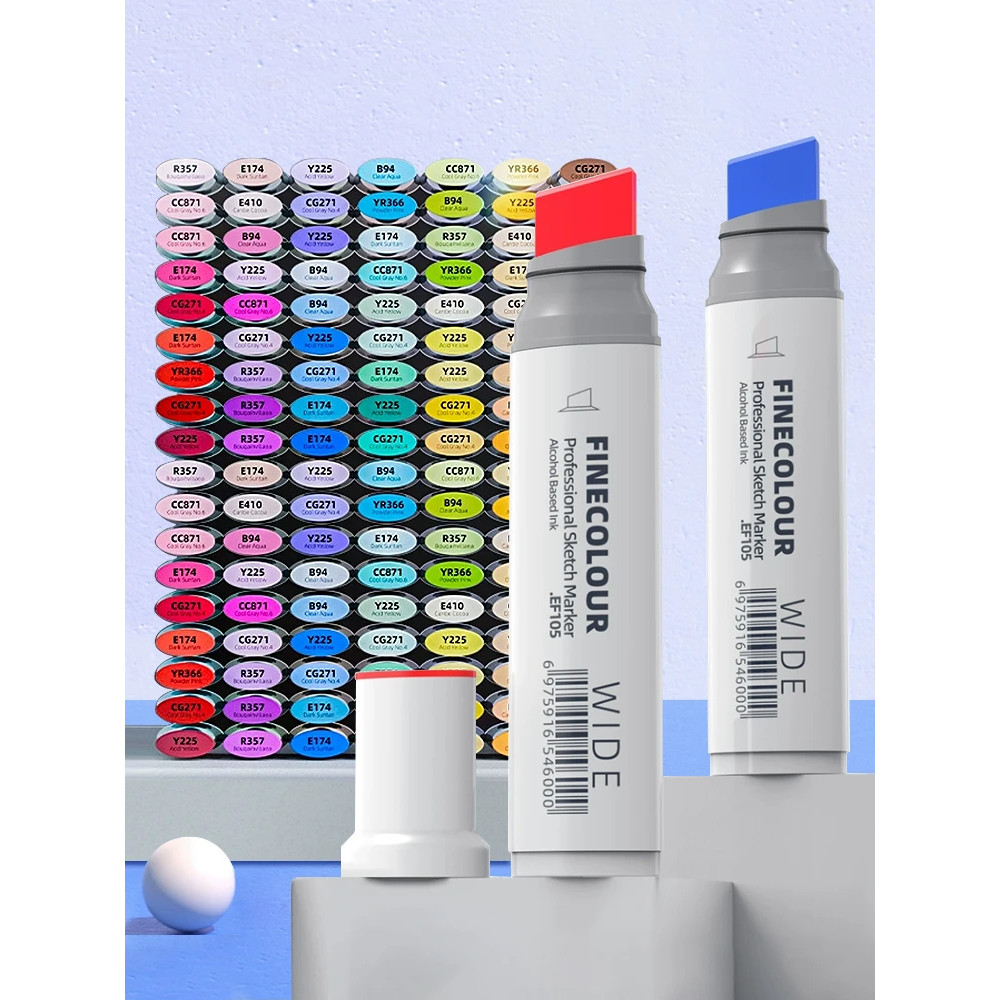 

Finecolour 20mm Wide Markers Line Sketching Art Big Wide Head Markers Pen Drawing School Art Supplies EF105 2-12pcs
