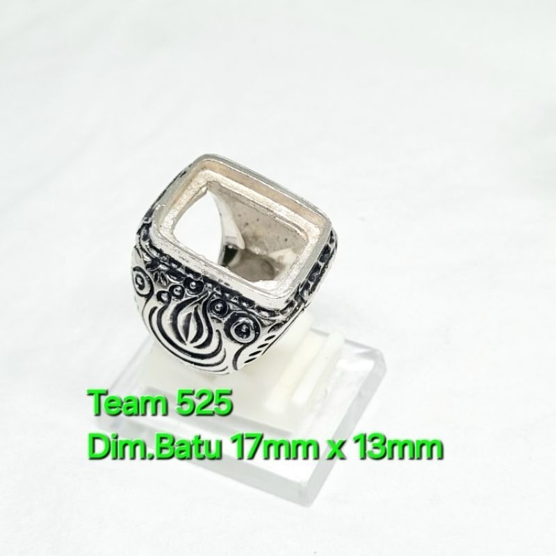 Ring emban alpaka super dim 17x13 eceran / ring model tanam kotak / ring cincin pengikat batu akik e