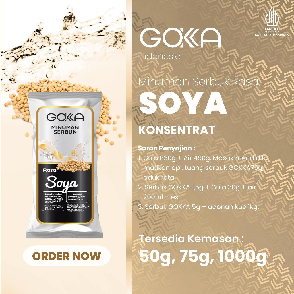 

Minuman Bubuk Gokka / Powder Drink Gokka Rasa Soya Kemasan 50gr