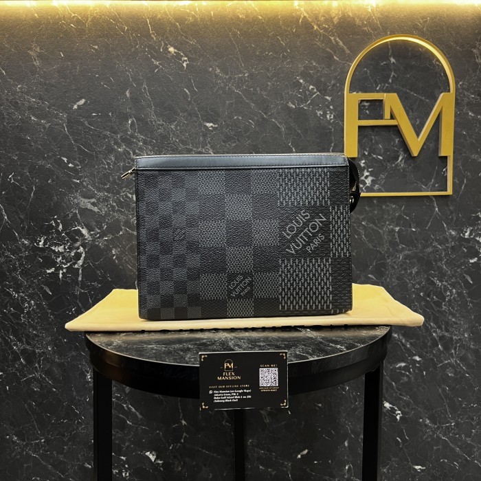 Louis Vuitton Damier 3D Pochette Voyage GARANSI 100% AUTHENTIC