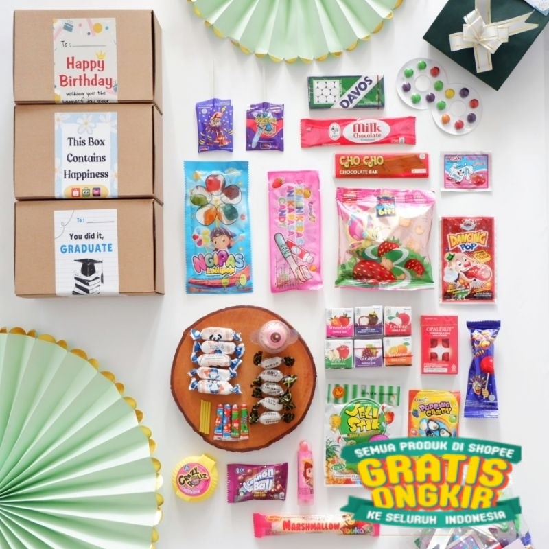 

EID MUBARAK Hampers Jajanan Jadul Viral Kado Bingkisan Hampers IDUL FITRI / LEBARAN - GRADUATION - BIRTHDAY (WISUDA - ULANG TAHUN)/ keluarga oleh oleh