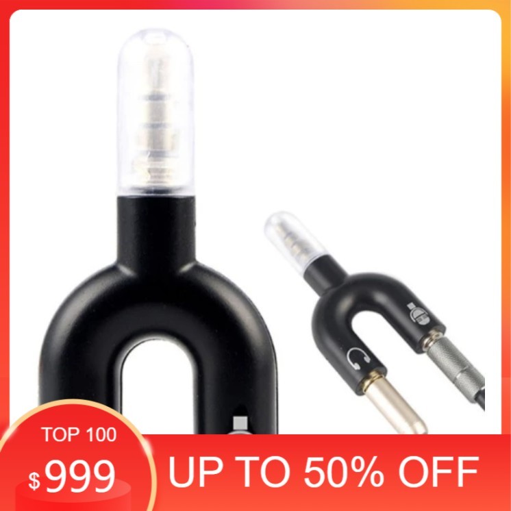 Cod Audio Splitter U Shape 2in1 Jack 3.5 mm to Dual Female headset + Mic Lubang Colokan Termurah Imp