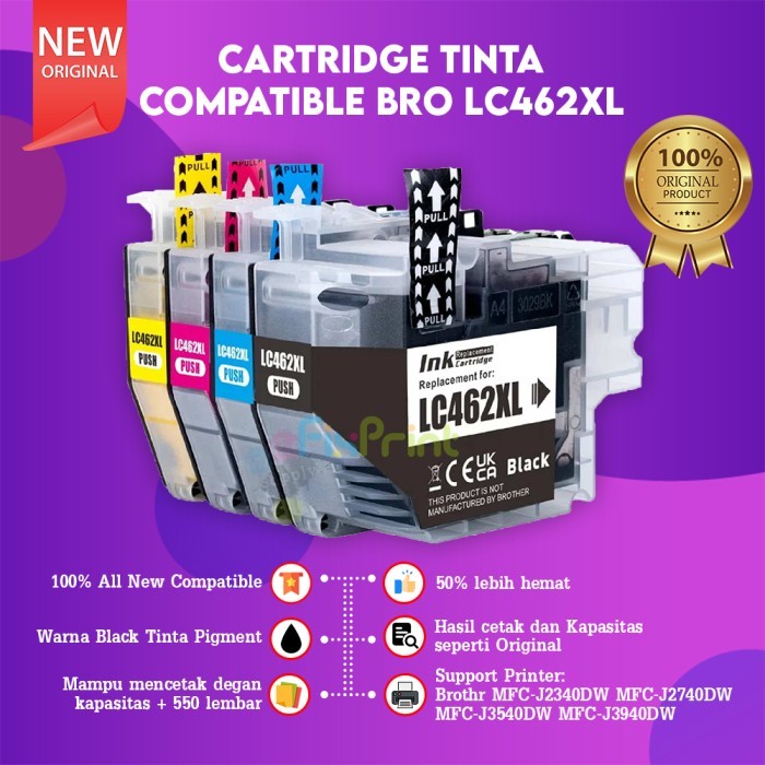 Catridge Tinta Xantri LC462XL 1 SET Blcak Cyan Magenta Yellow (4pcs) Compatible For Printer Brothr M