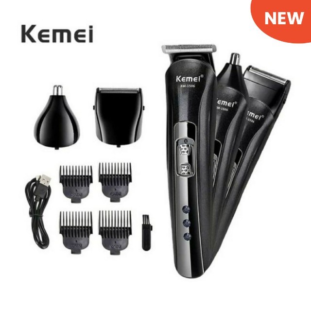 COD CLIPPER KEMEI KM 1506 3 IN 1 ALAT MESIN CUKUR RAMBUT KUMIS JENGGOT Murah original termurah
