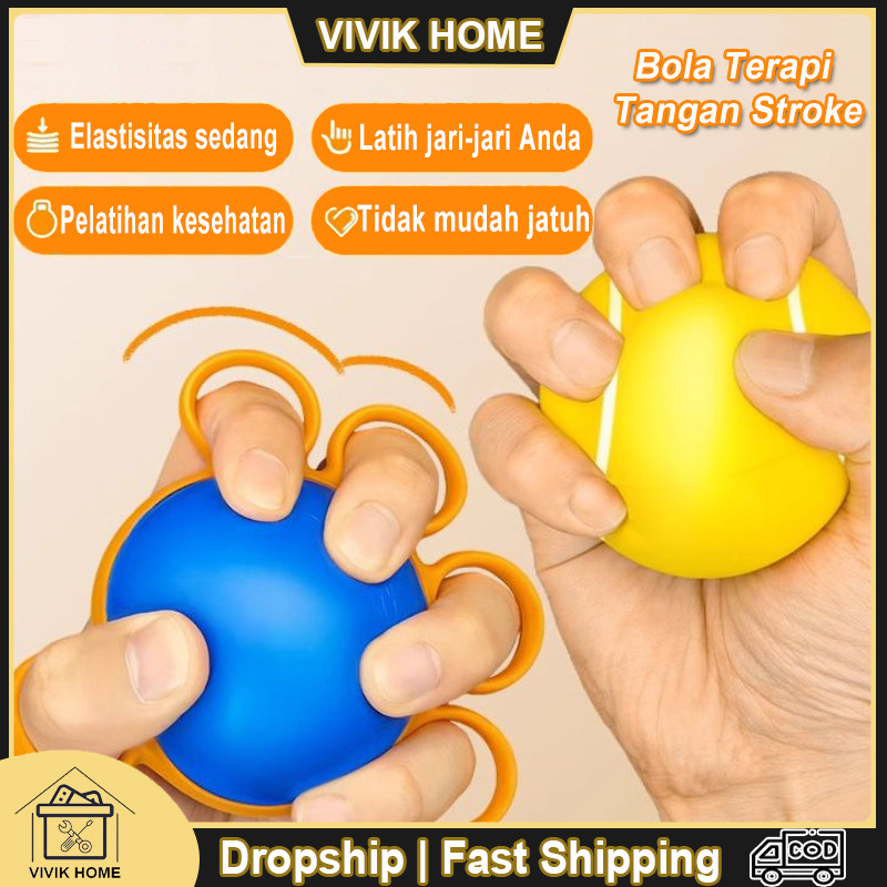 Bola Terapi Tangan Stroke Bola Pijat Terapi Tangan Rehabilitasi Finger Grip Ball Silikon Rubber Ring