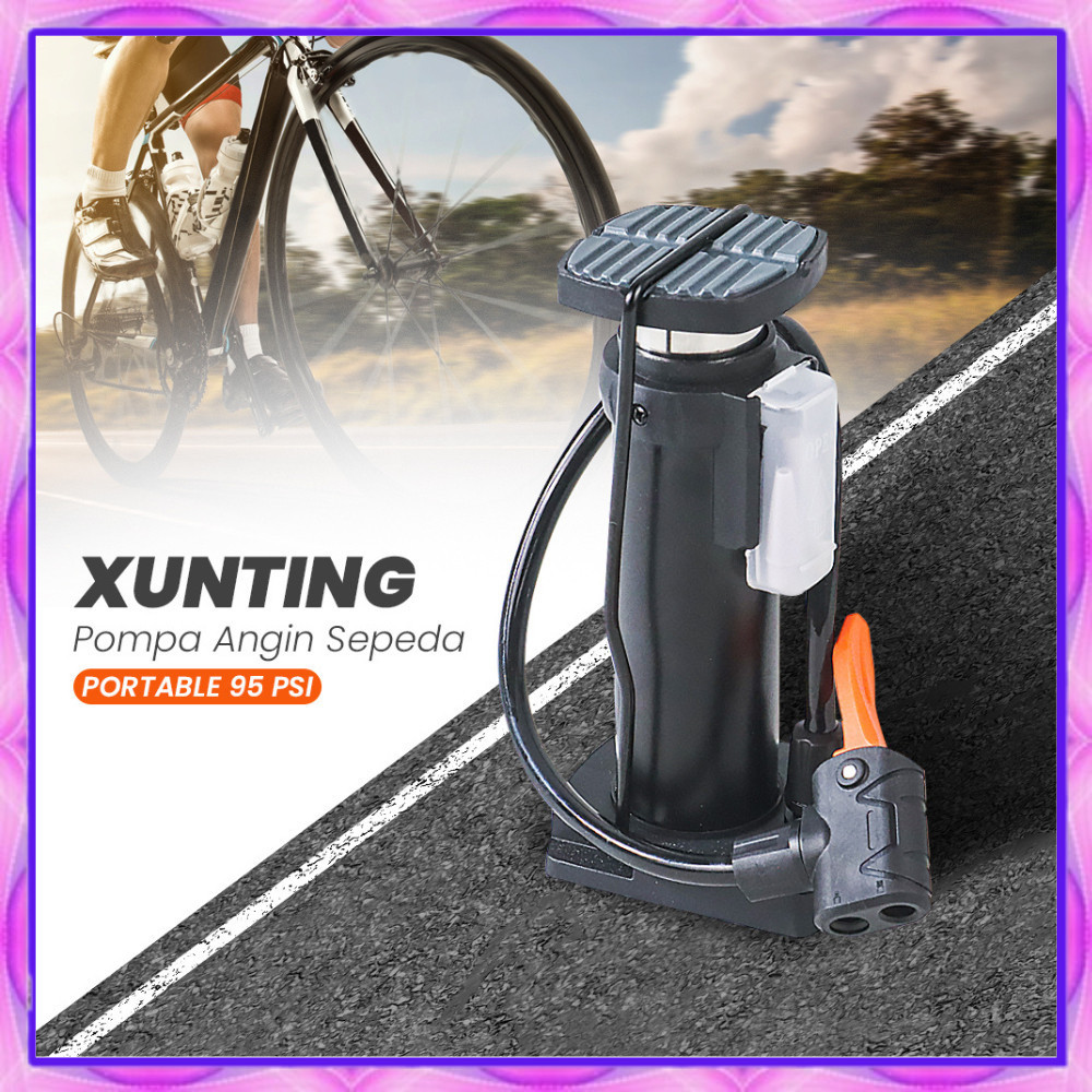 Pompa Angin Sepeda Serbaguna Portable Pump 95 PSI Pompa Angin Injak Pompa Kaki Foot Pump Emergency P