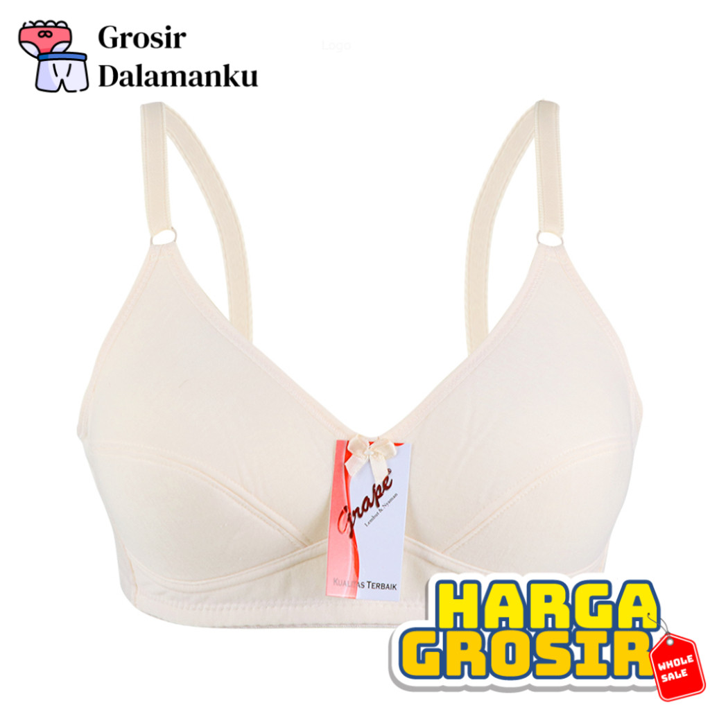 (Grosir 1, 6 pcs) Grape Basic Sport Bra Tanpa Kawat Bh Olahraga Full Cup Aw 105 Super
