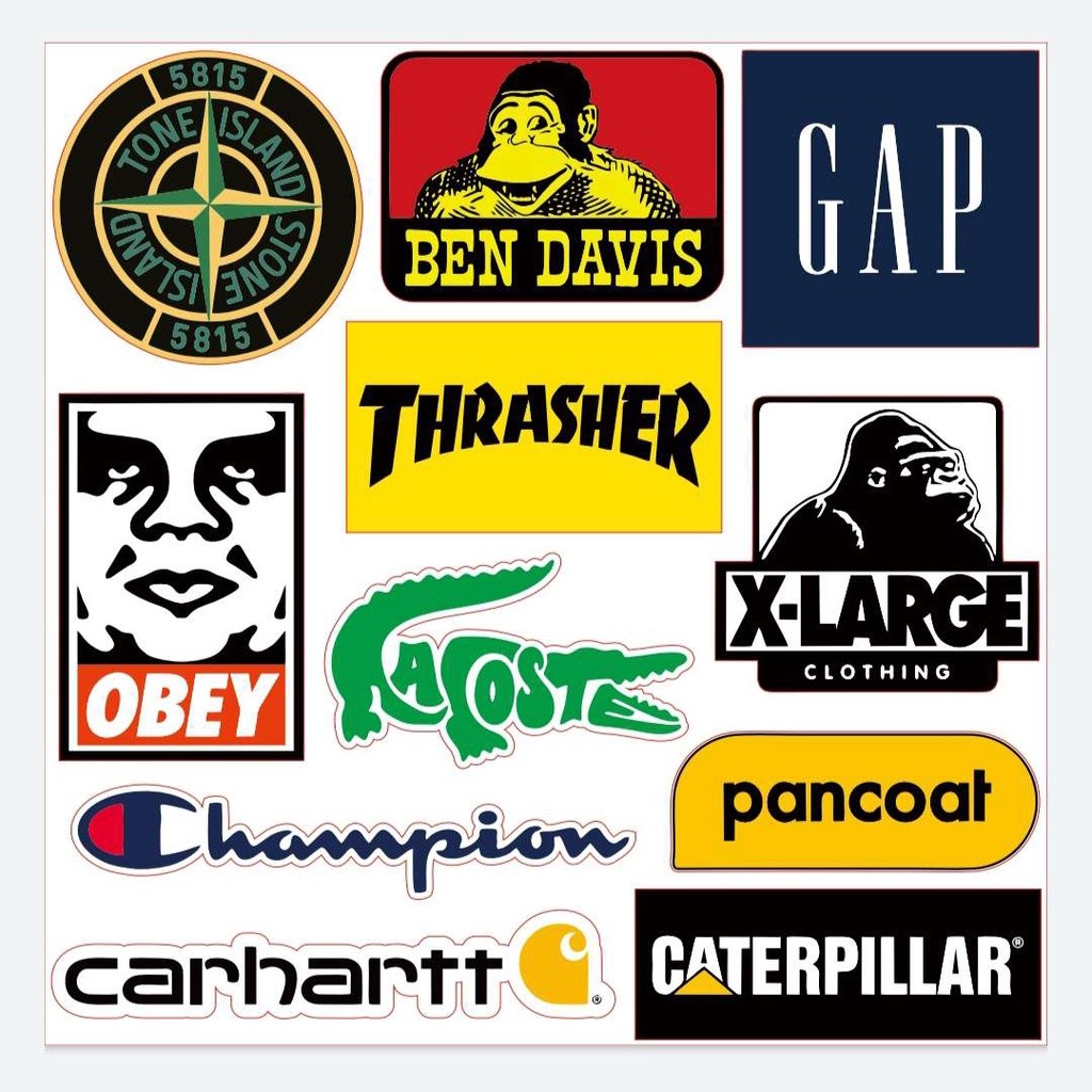 Stiker Thrift Thrifting Logo Brand Carhartt Pancoat Stone Island Ben Davis Obey - Stiker Vinyl High 