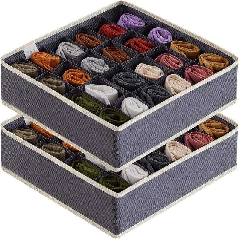 

Sock Underwear Organizer Drawer Divider Foldable Closet Organizers Bins Cabinet Organization Storage Box for Socks Underwear Tie
