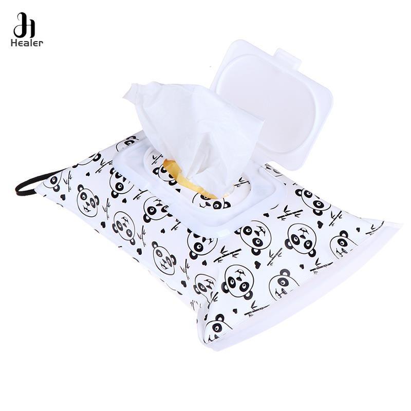 

EVA Baby Wet Wipe Pouch Wipes Holder Case Flip Cover Snap-Strap Reusable Refillable Wet Wipe Bag Outdoor Useful Tissue Box