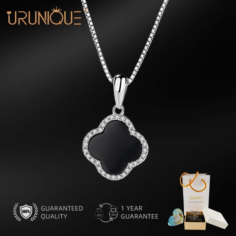 URUNIQUE Kalung Liontin Wanita Kalung Perak Asli 925 Necklace Birthday Gift COD