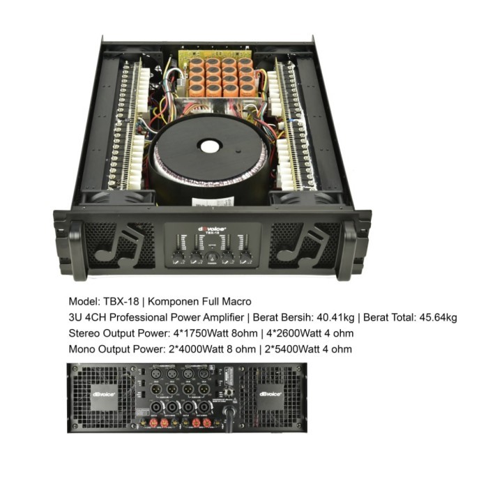 Power Amplifier dB Voice TBX-18 Original  dBvoice TBX18 ClassH Tbx 18 Ampli