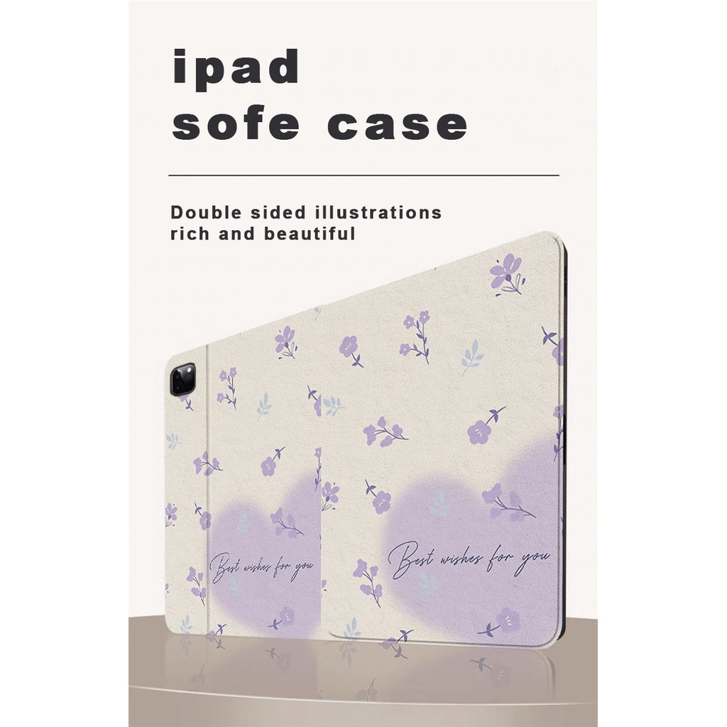 Bunga ungu Case tablet iPad Mini 4 Mini 5 7,9”Mini 6 Mini 7 8,3” Air 1 2 9,7”4 5 10,9" Pro 11”12.9”2
