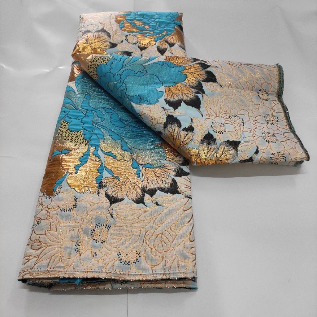 

African Brocade Fabric Jacquard Lace Cloth Nigerian Damask Floral Material Patchwork Dentelle Africaine For Sewing Dress DJB14