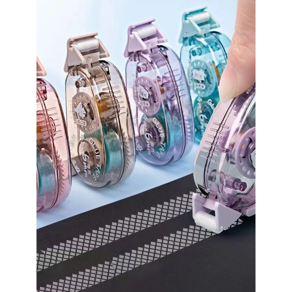 

1PC Dot Adhesive High Viscosity Without Leaving Marks Correction Tape Type Transparent Double-Sided Adhesive for Students