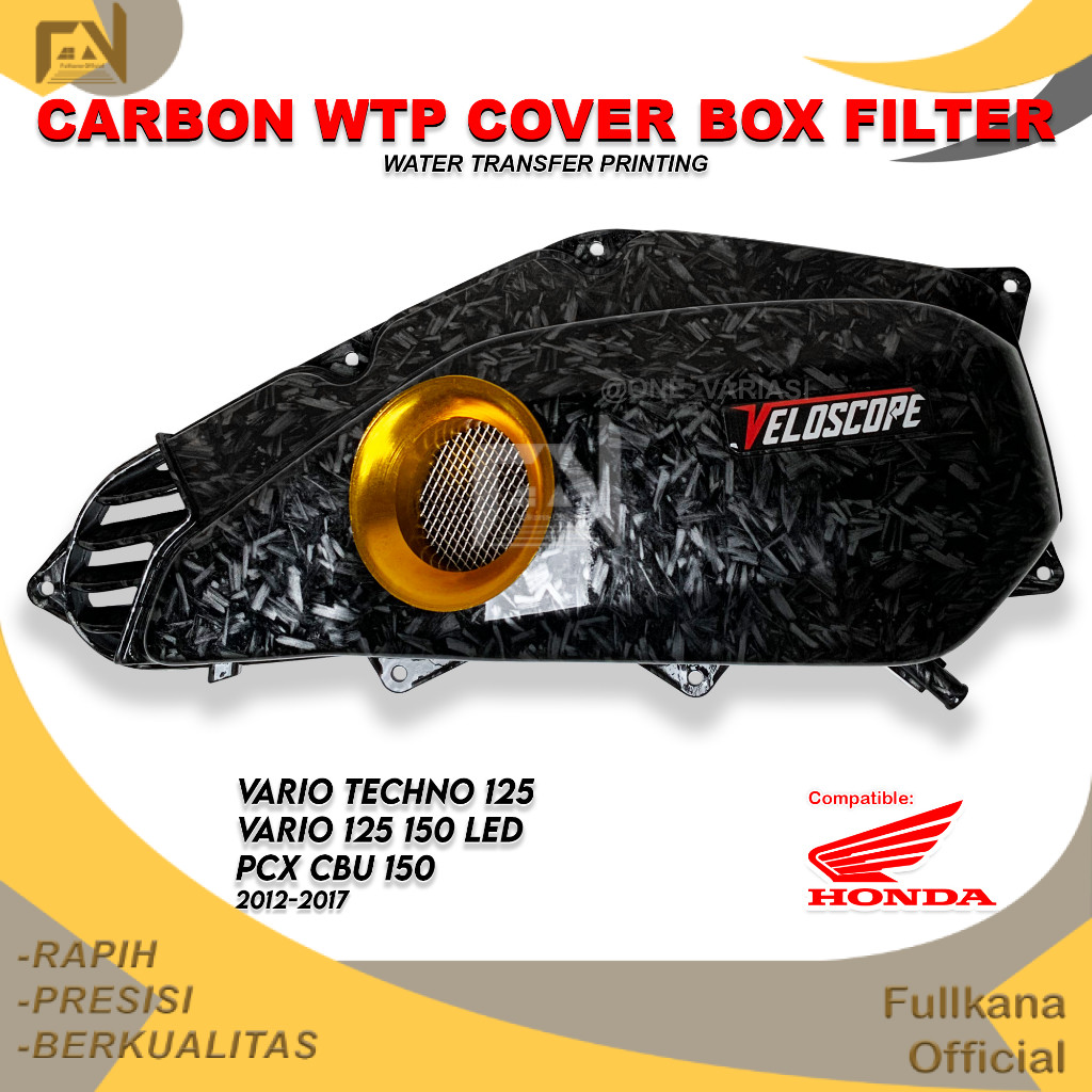 FULLKANA CARBON - COVER TUTUP BOX FILTER CARBON FORGED VELOCITY VARIO 125 / VELOSCOPE CARBON FORGED 
