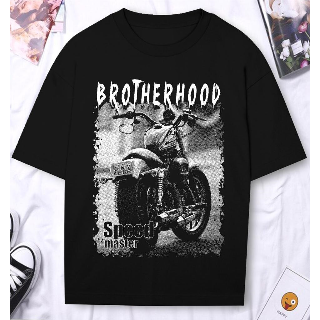T-Shirt Kaos Baju skena cowok BROTHERHOOD Casual Unisex COTTON COMBED Cotton