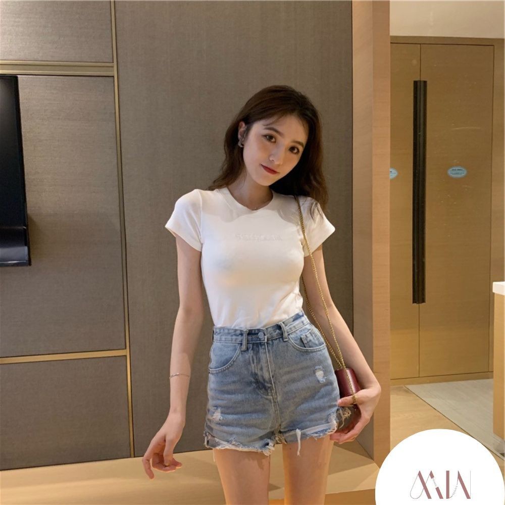 GK - BAJU ATASAN KAOS WANITA LENGAN PENDEK KOREAN STYLE WANITA SEXY KEKINIAN