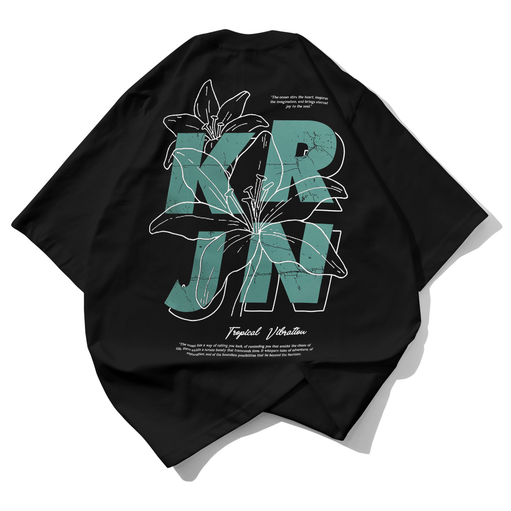 T-Shirt baju kaos skena cowok KRJN Longgar Tren COTTON COMBED COD