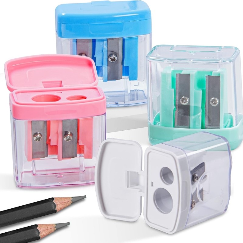 

Knysna 4 PCS Small Pencil Sharpener, Pencil Sharpeners Manual, Pencil Sharpener for Kids, Colored Pencil Sharpener for Kids