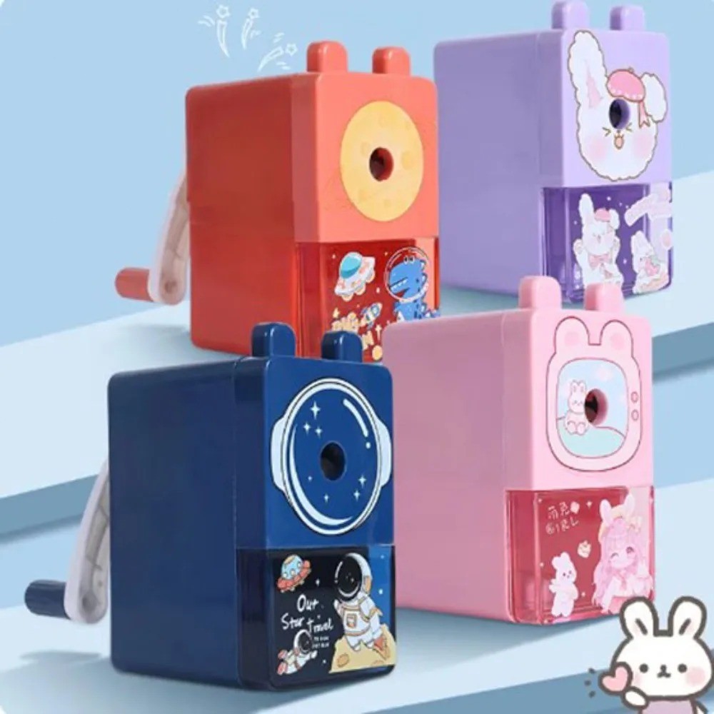 

Large Capacity Chip Box Cartoon Pencil Sharpener Wear Resistant Plastics Hand Sharpener Sharp Rolling Knife