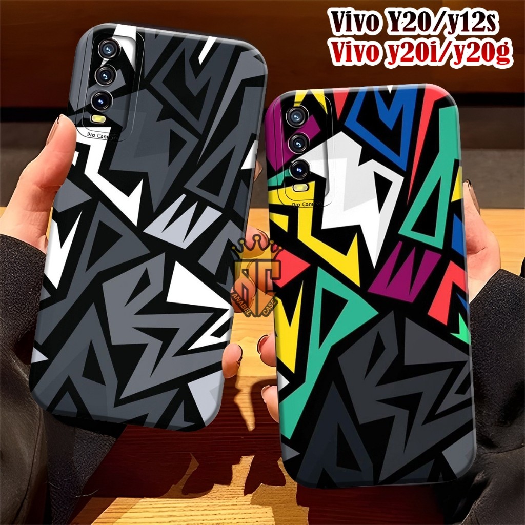 Softcase VIVO Y12S Y20 Y20S Y20A Y20SG Y20I Fashion Case Motif Abstrak Keren - Case Cantik - Case Vi
