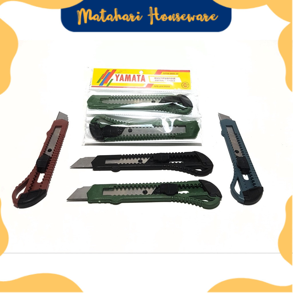 

MATAHARI HOUSEWARE - PISAU CUTTER YAMATA / PISO CUTTER cuter kater Besar Pemotong Dus ATK Murah PECAH BELAH