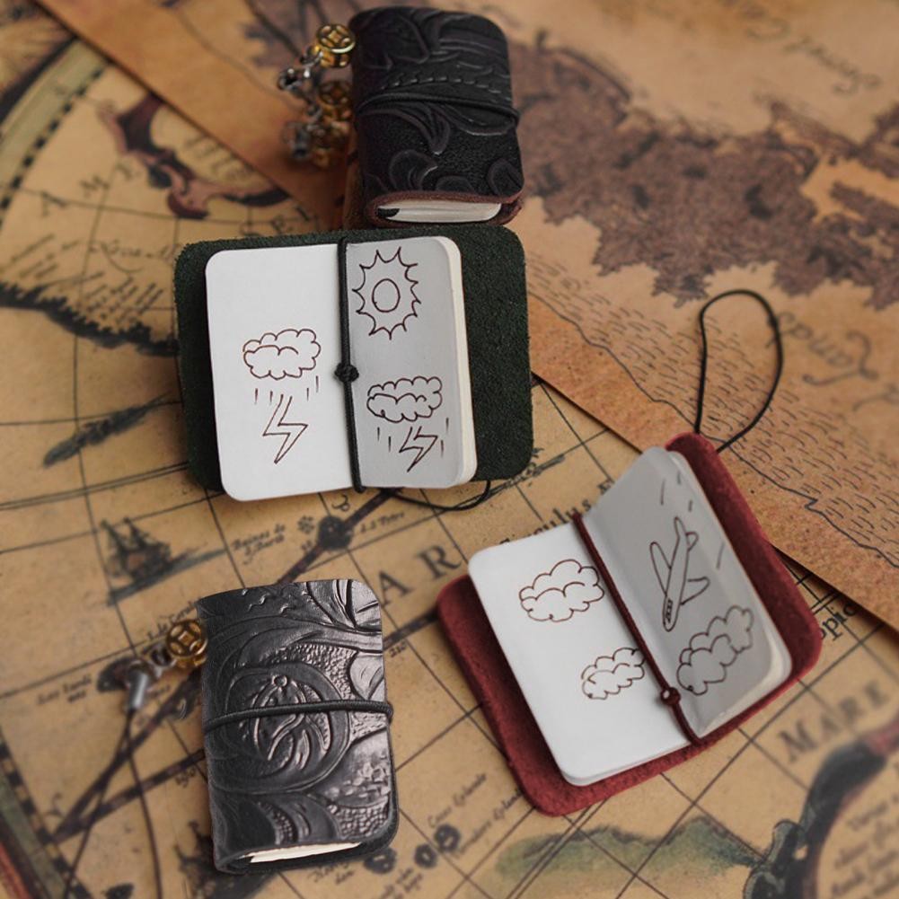 

Mini Faux Leather Notebook Vintage Pocket Diary Multifunction Women Men Officer Portable Travel Tiny Journal Birthday Gift