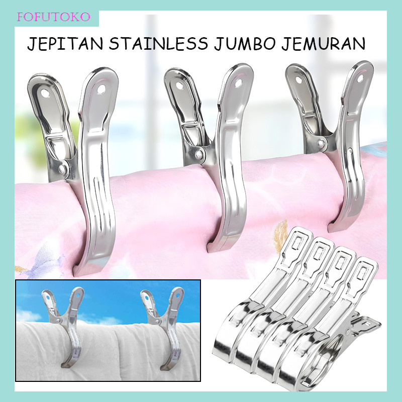 10 PCS Stainless Steel Jepitan Baju Pakaian / Jepitan Jemuran Besar/ Penjepit Jemuran Baju Laundry D
