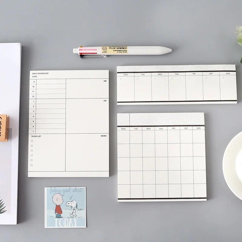 

50 Sheets Simple Schedule Planner Memo Pad Monthly Plan /Weekly Plan /Memo Notebook Student School Office Stationary Supplies